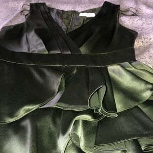 Green silk dress